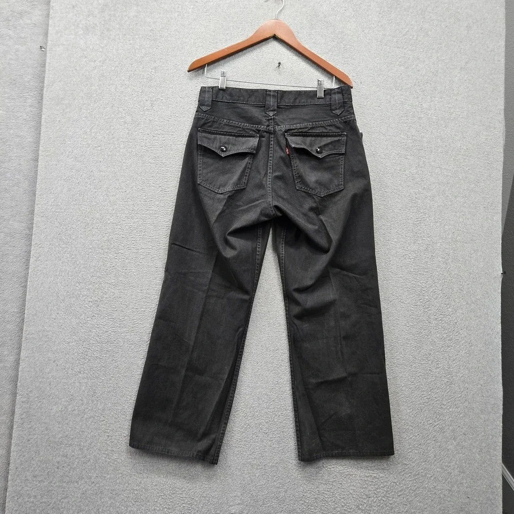 Levi's Men Jeans 30X32 Black Denim Cargo Ranchy Loose Straight Baggy Y2K Skater